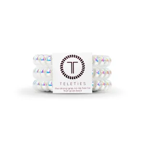 Teleties Peppermint Small Hair Ties Iridescent White