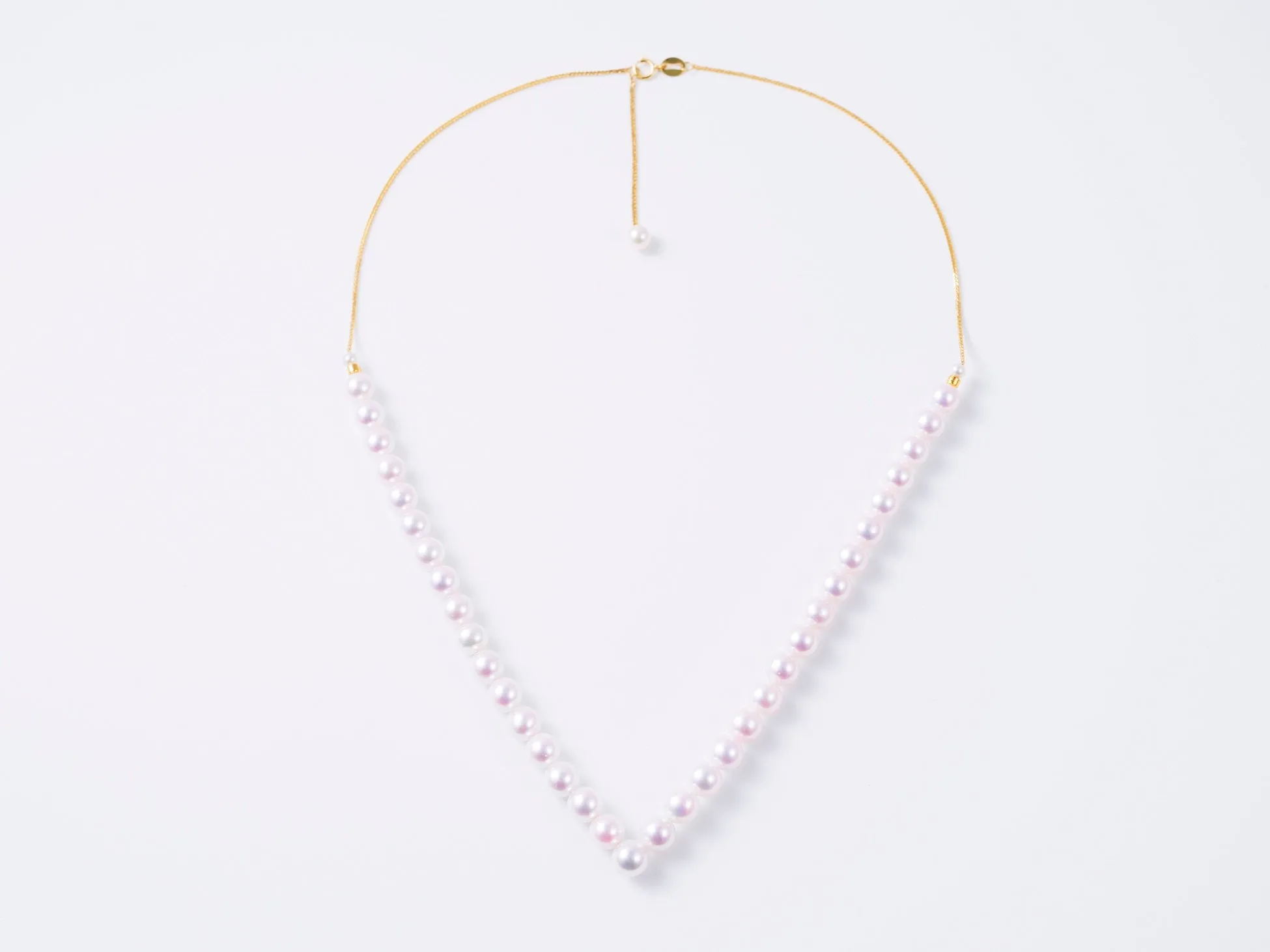 The Elegant Neckline - “V” Shaped Akoya Pearl Necklace