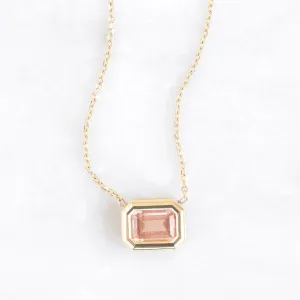 The Emerald-Cut Sunstone Necklace | 10K Yellow Gold