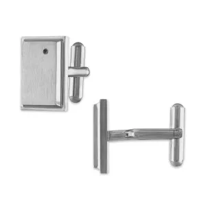 The Men's Corner Stainless Steel Diamond Accent Cufflinks