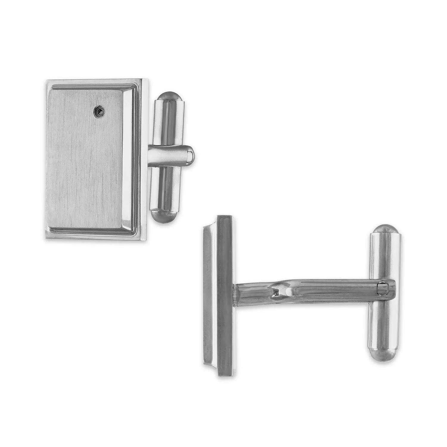 The Men's Corner Stainless Steel Diamond Accent Cufflinks