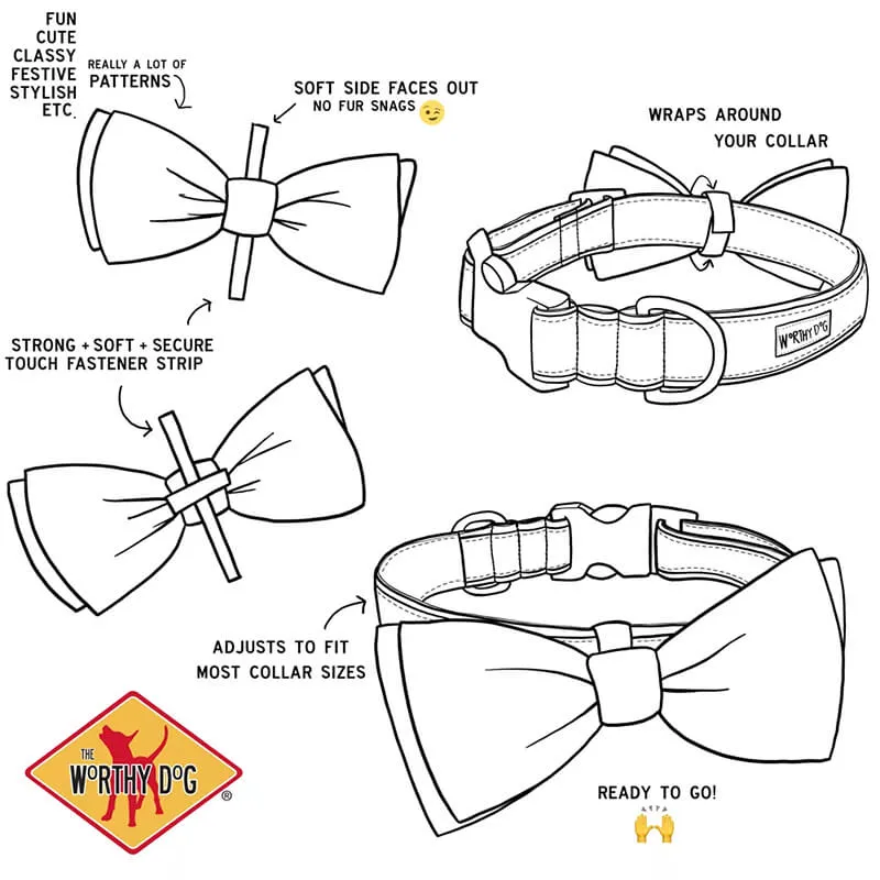 The Worthy Dog Bow Tie Peach Multi Plaid