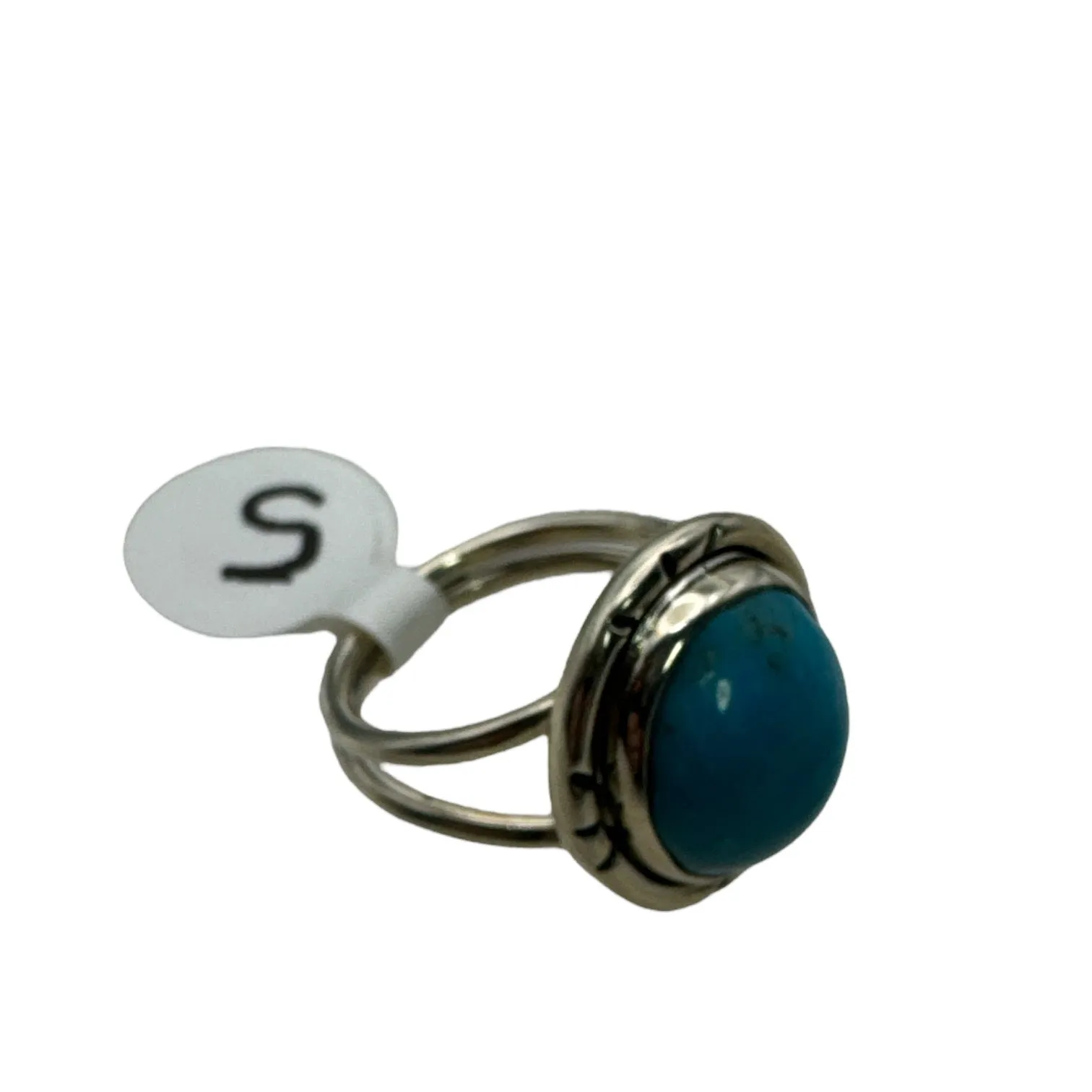 Tibetan Turquoise Solid 925 Sterling Silver Ring 5