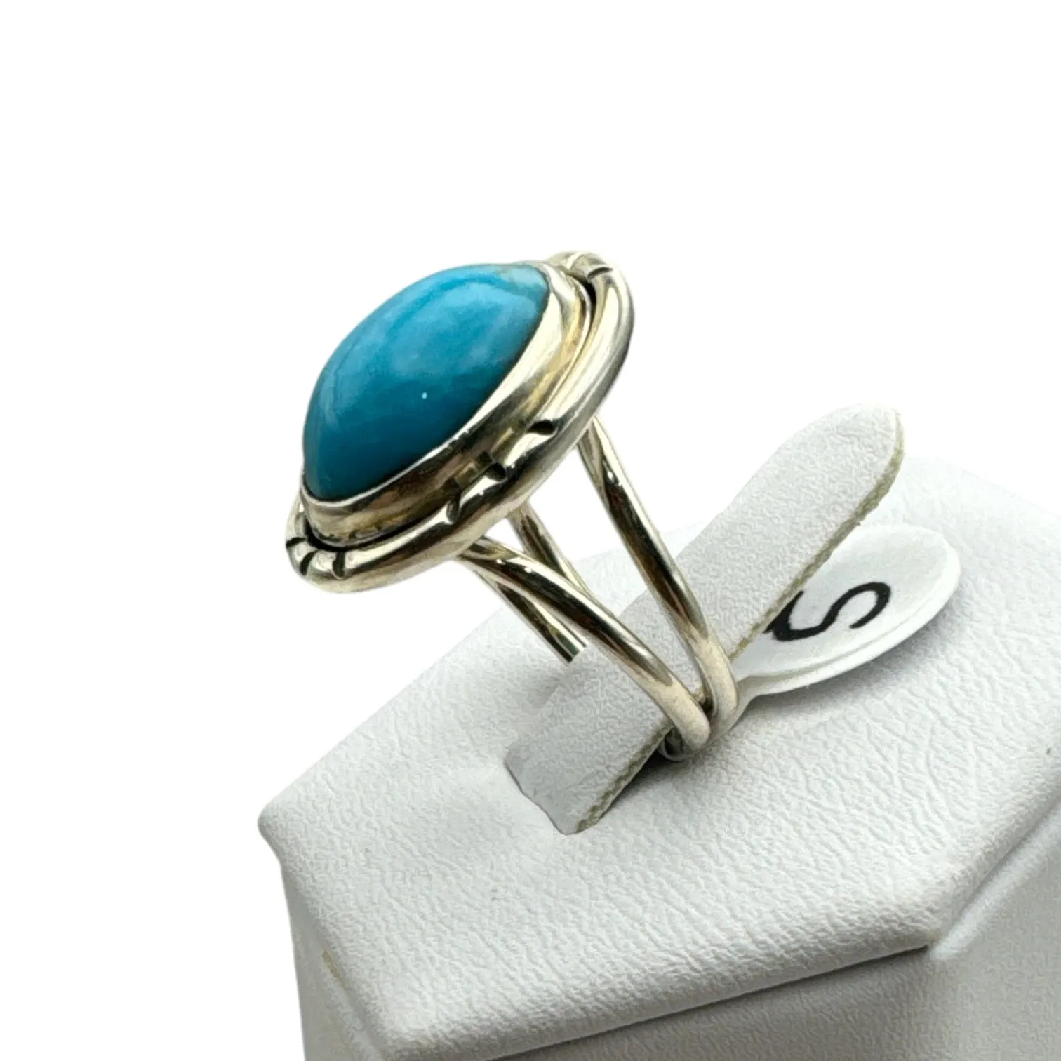 Tibetan Turquoise Solid 925 Sterling Silver Ring 5