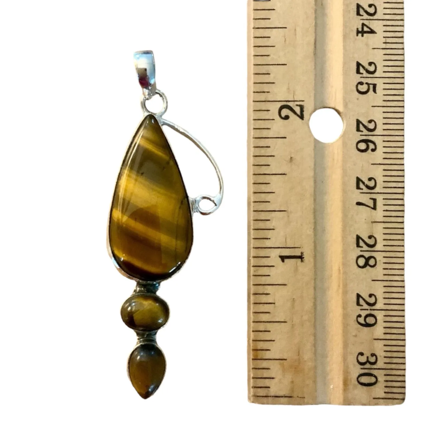 Tigers Eye Solid 925 Sterling Silver Pendant