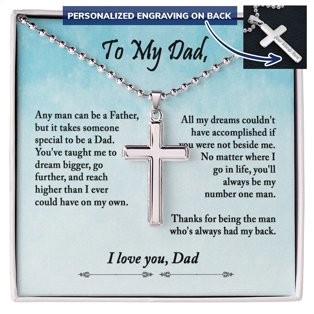 To My Dad Gift from Daughter, Dad Gifts, Dad Birthday Gift from Son, Dad Gift Ideas, Father's Day Gift (Ball Chain)