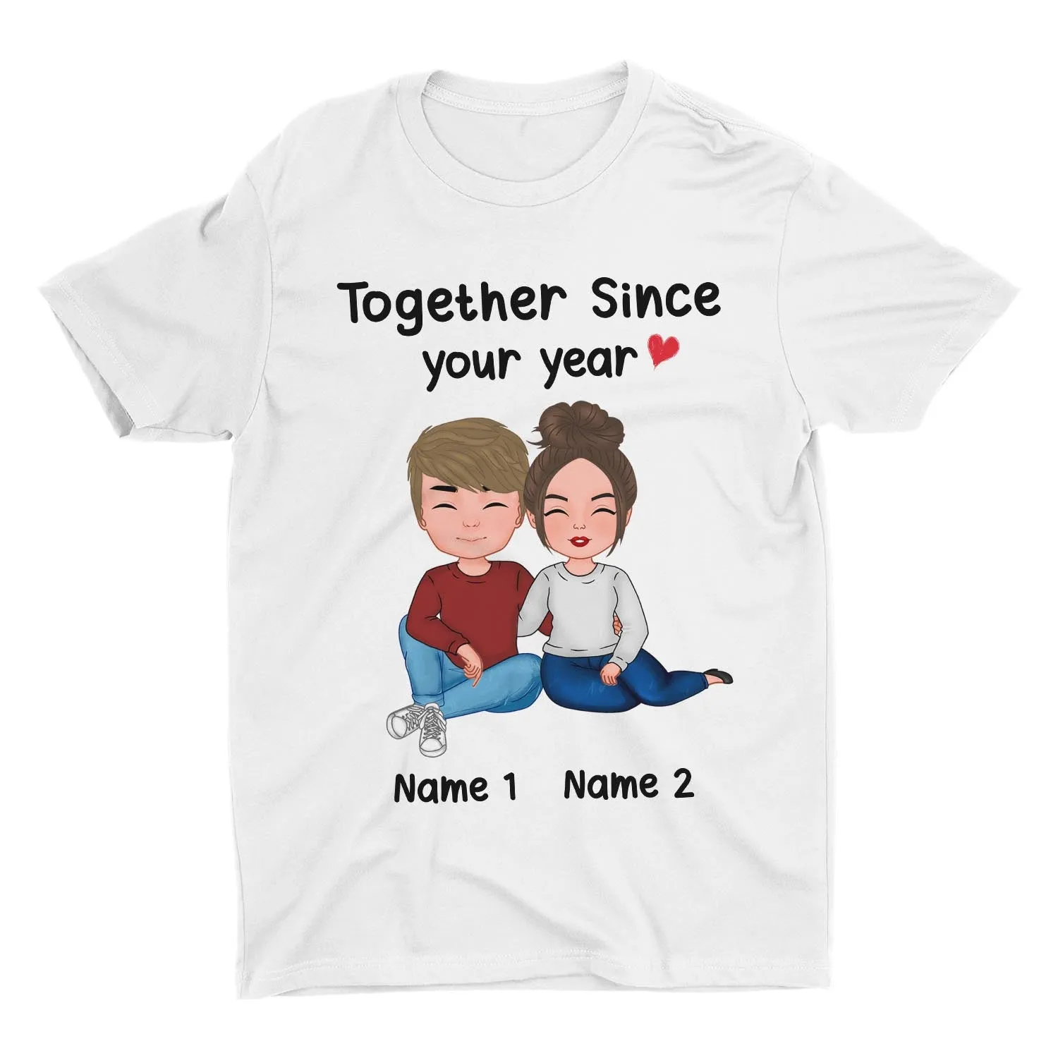 Together Since Personalized Shirts for Men Woman Custom Name Gift For Couple Valentine day