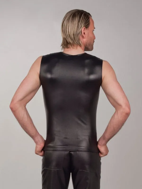 Vegan Leather Panelled Vest