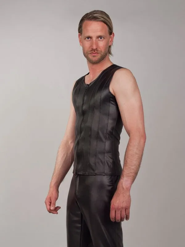 Vegan Leather Panelled Vest