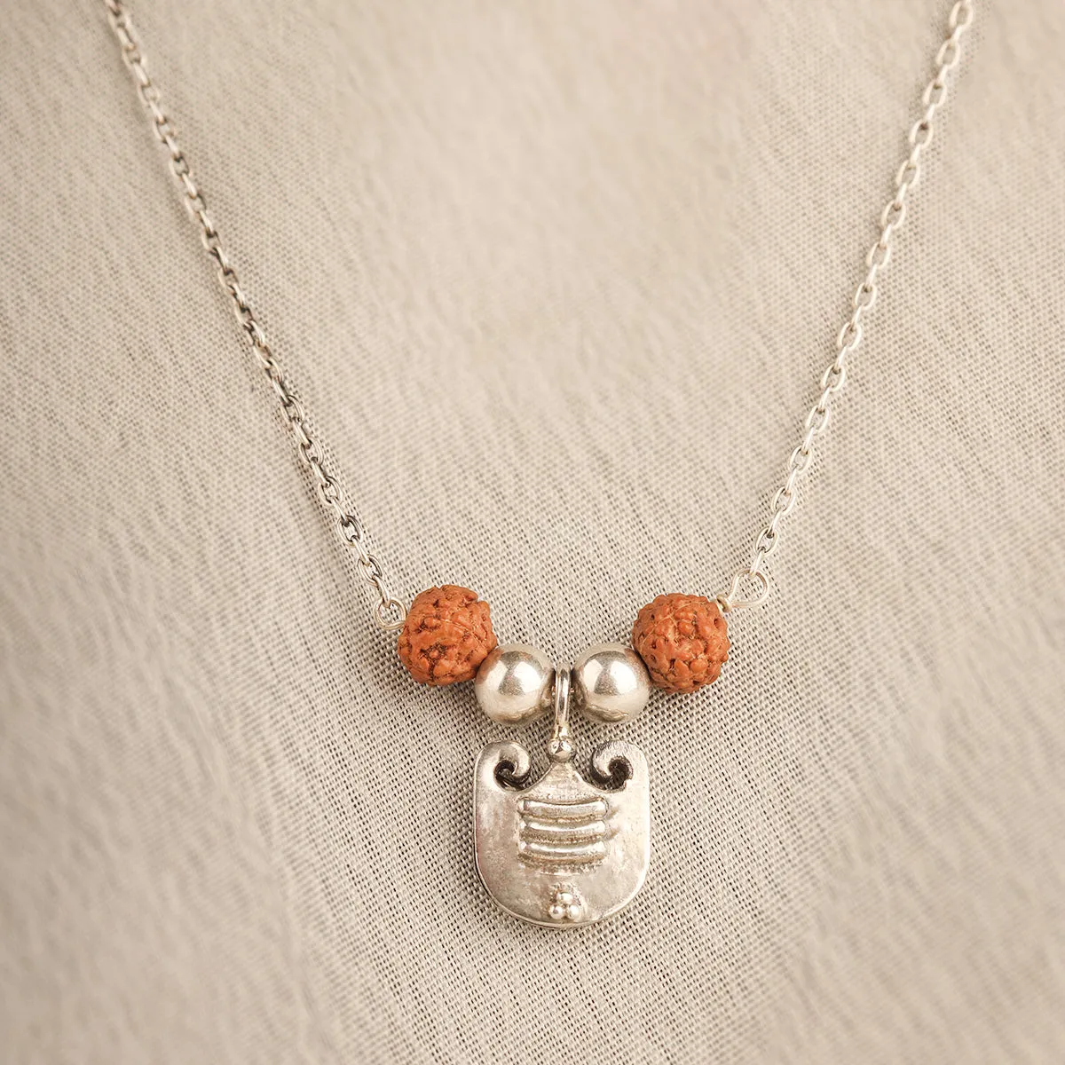 Vibhuti Charms Silver Necklace by Moha