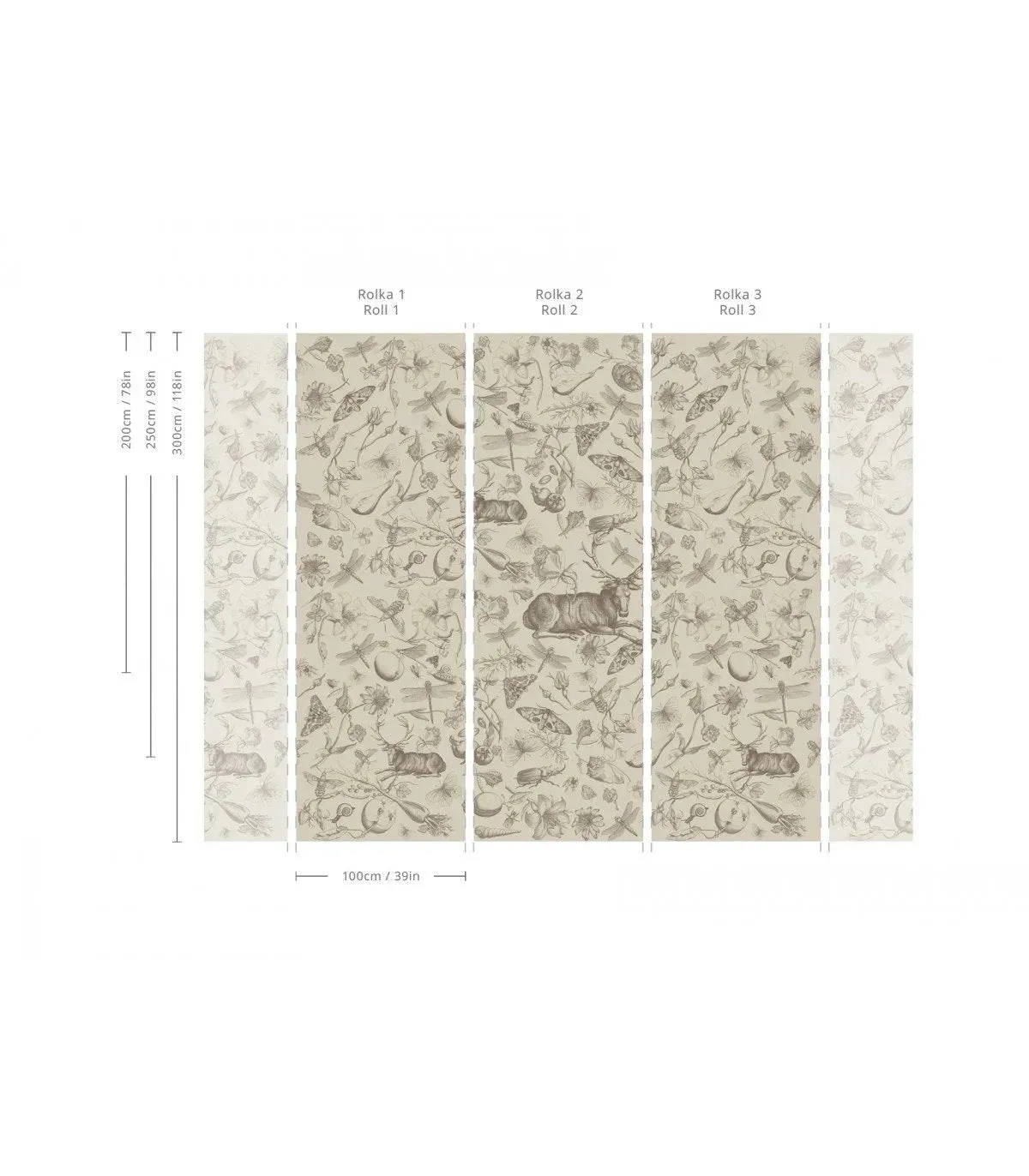 Vintage Botanic Light Brown Wallpaper