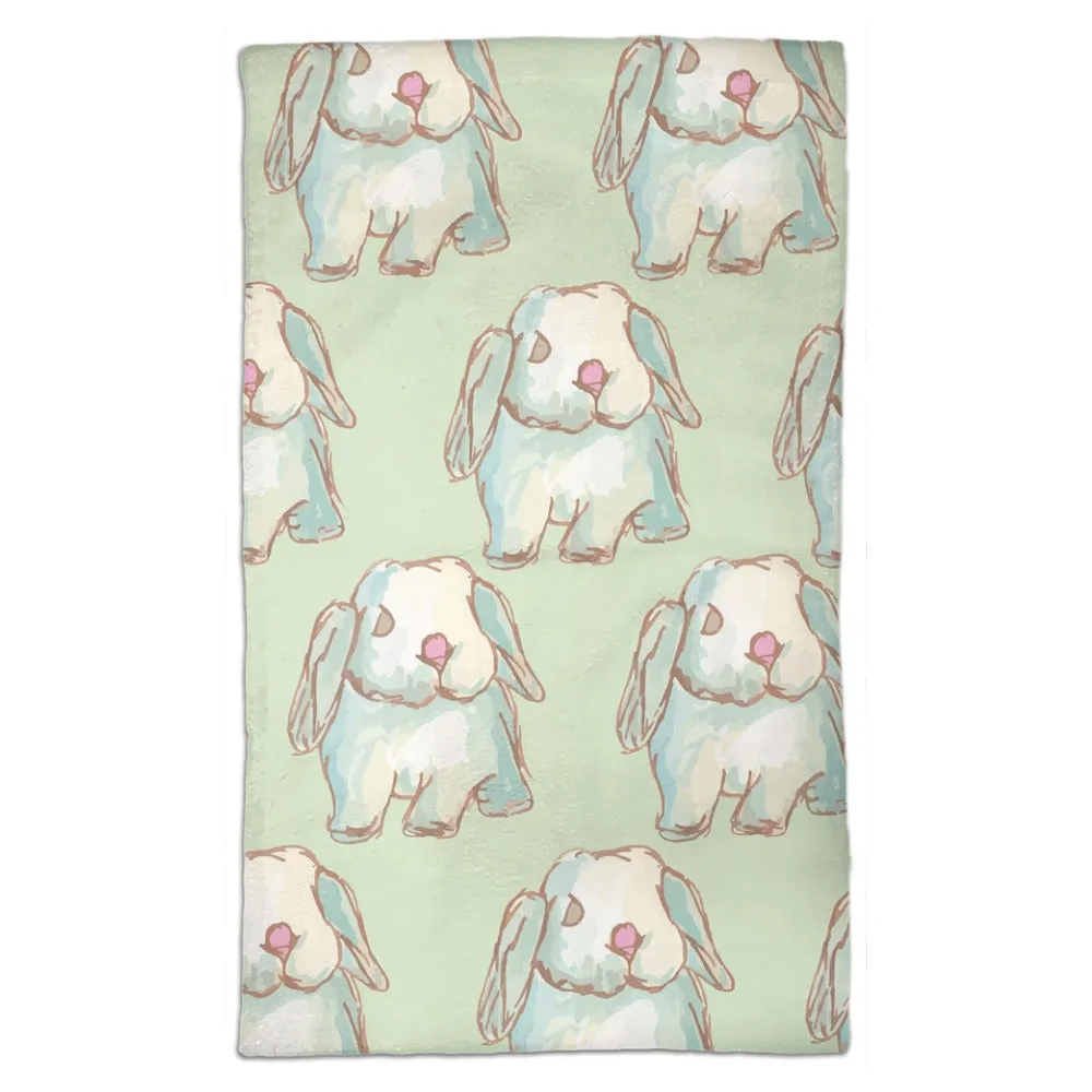 Watercolor Bunny Tea Towel