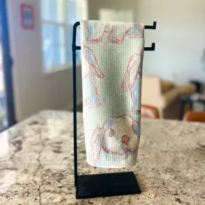 Watercolor Bunny Tea Towel