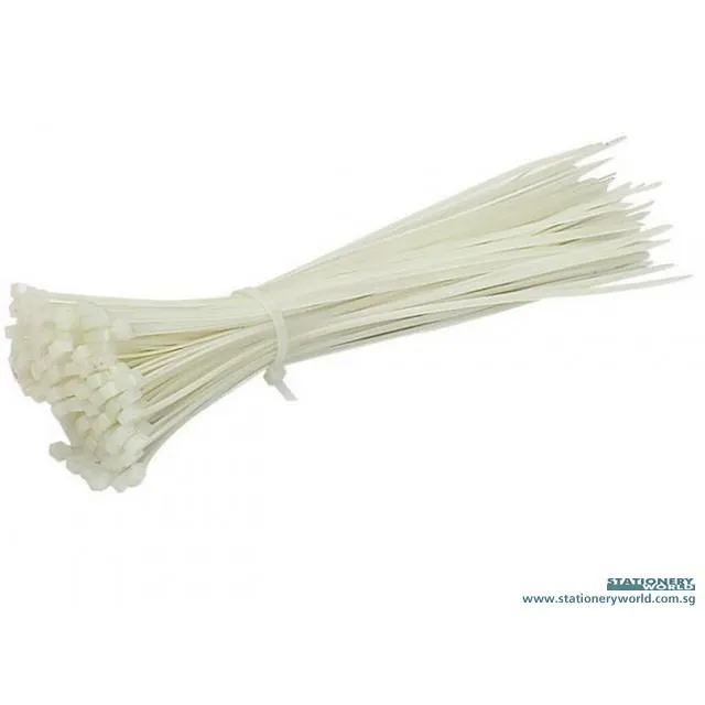 White Cable Ties 4 x 300mm 12 Inch Pack of 100