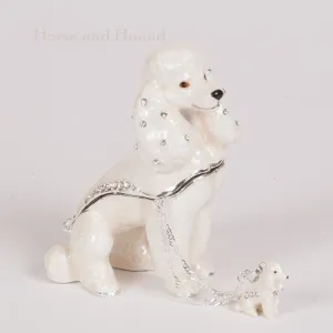 White Poodle Figurine Treasure Box