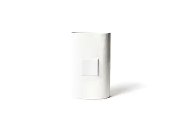 White Small Dot Big Oval Vase