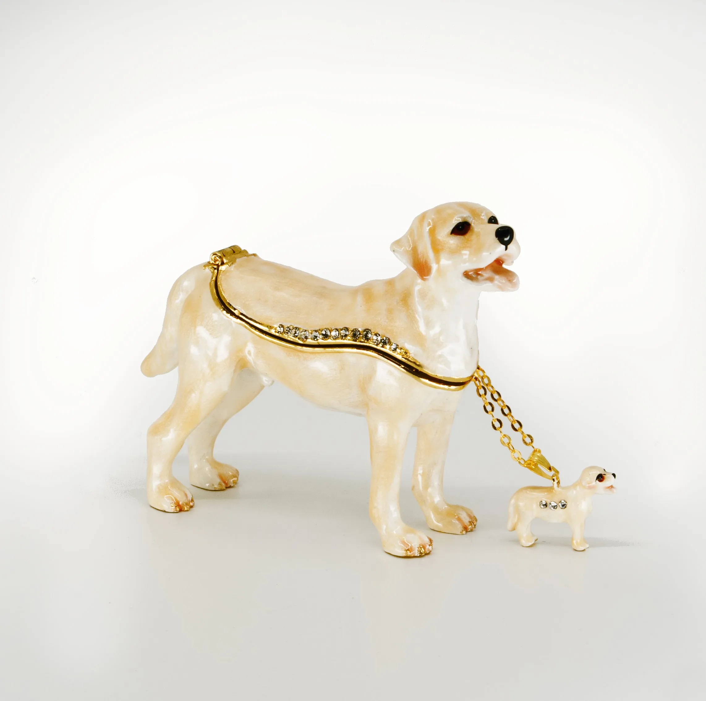 Yellow Labrador Figurine Treasure Box