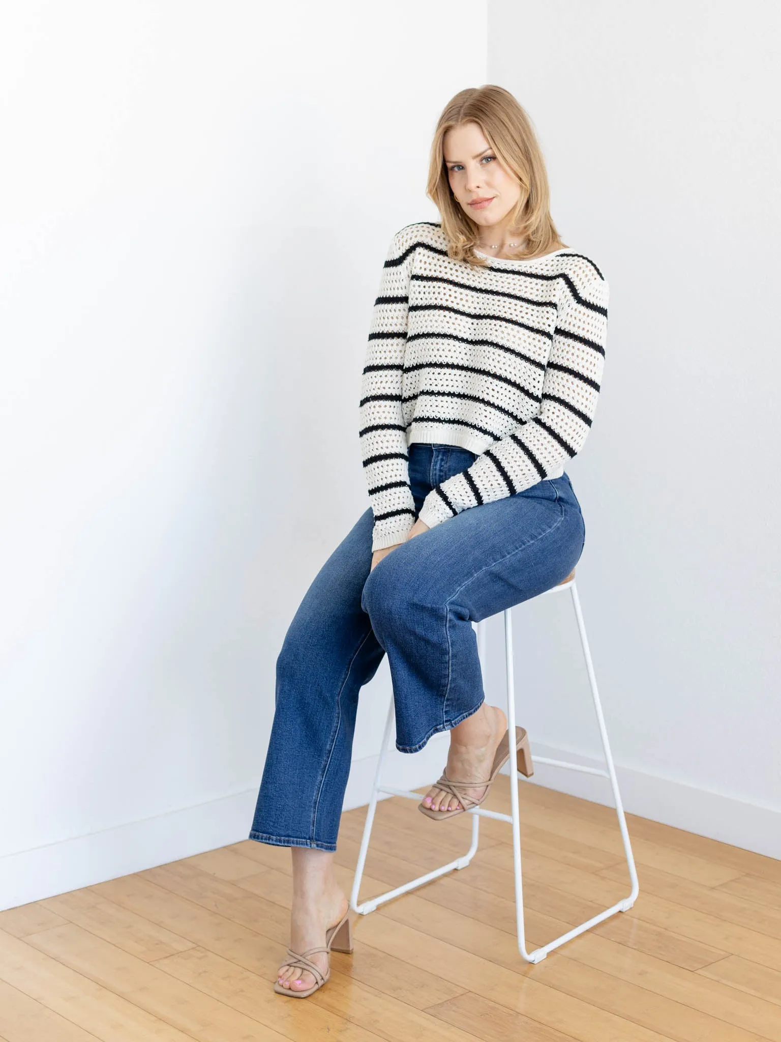 Z Supply Knit Stripe Crochet Sweater