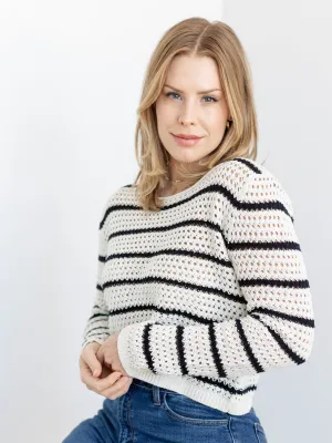 Z Supply Knit Stripe Crochet Sweater