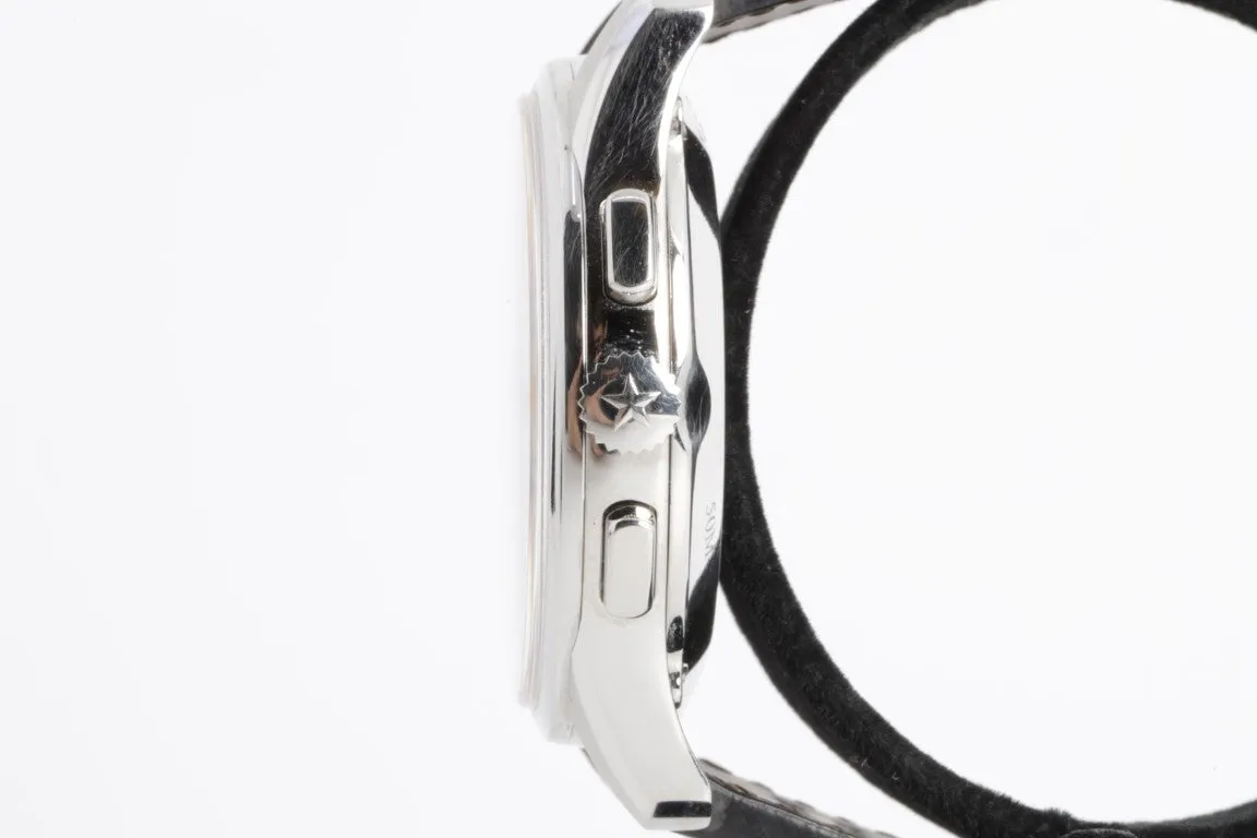 Zenith El Primero Chronograph 42mm Steel Leather Automatic Men's Watch   BOX